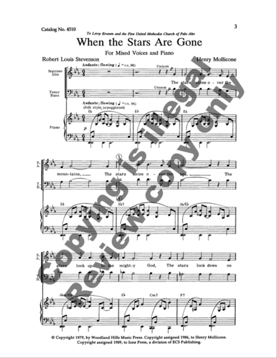 When the Stars are Gone 4-Part scores gallery preview page 3