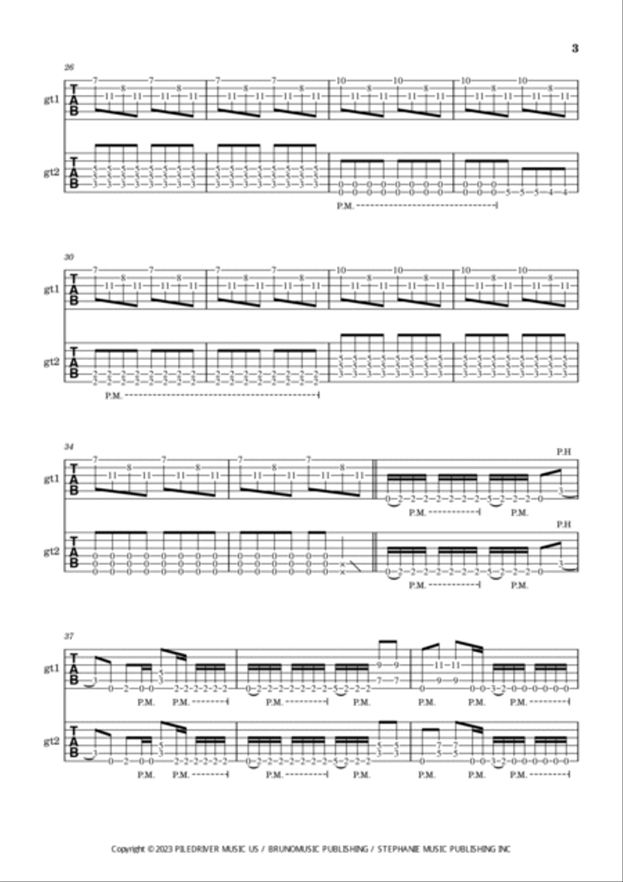 This Fire Burns Guitar Tablature scores gallery preview page 3