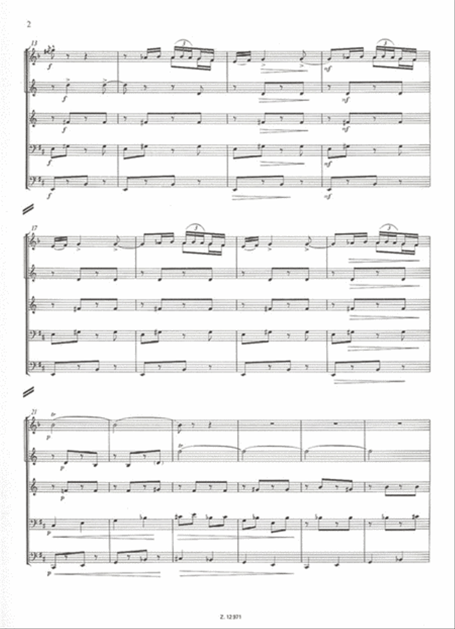 Lerchen für Blechbläserquintett Brass Quintet scores gallery preview page 3