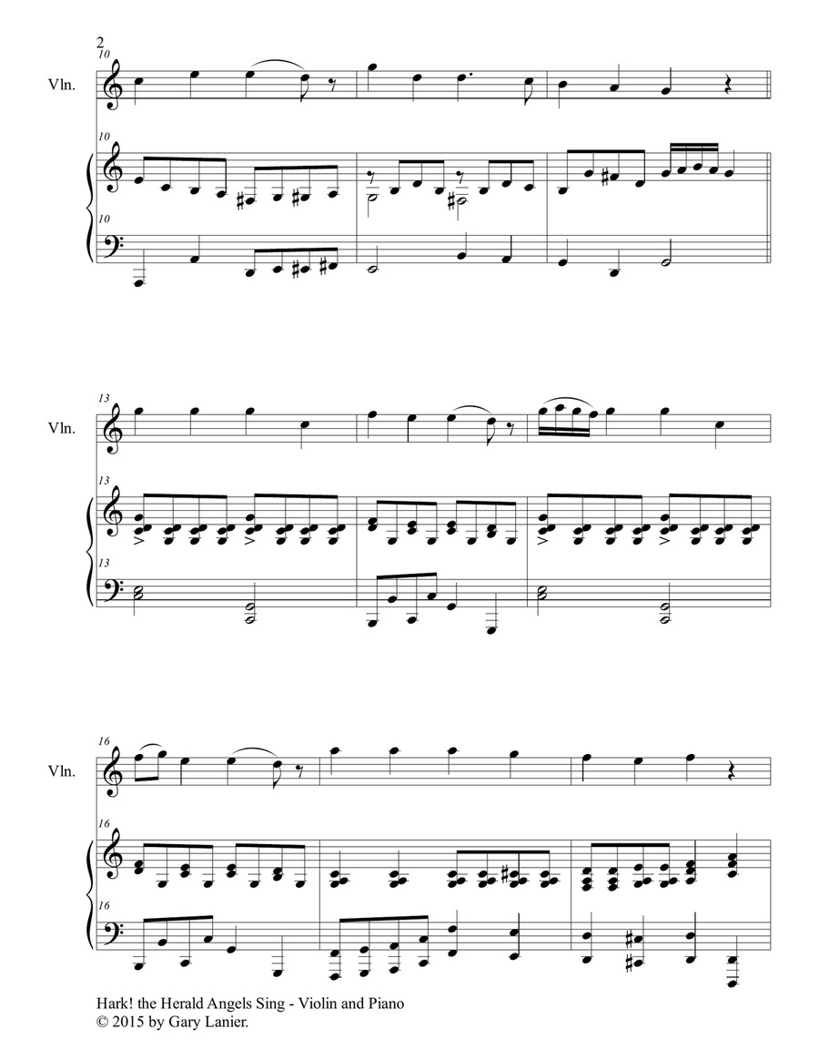 THREE CHRISTMAS HYMNS (Duets for Violin & Piano) Violin scores gallery preview page 4