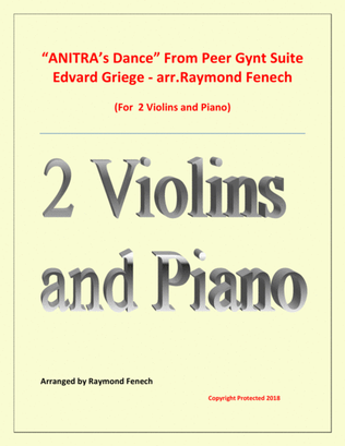 Book cover for Anitra's Dance - From Peer Gynt (2 Violins and Piano)