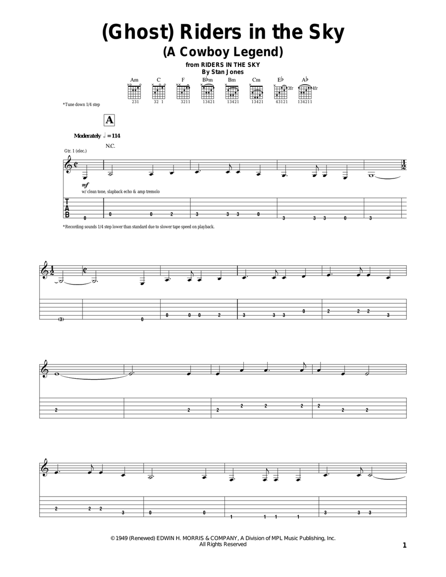 (Ghost) Riders In The Sky (A Cowboy Legend) Acoustic Guitar scores gallery preview page 1
