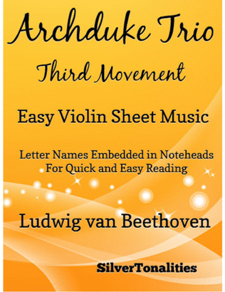 Archduke Trio Third Movement Easy Violin Sheet Music