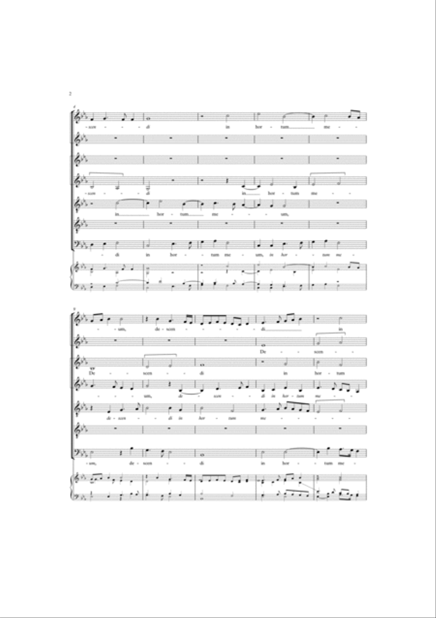Descendi in hortum meum SSAATTBB scores gallery preview page 3