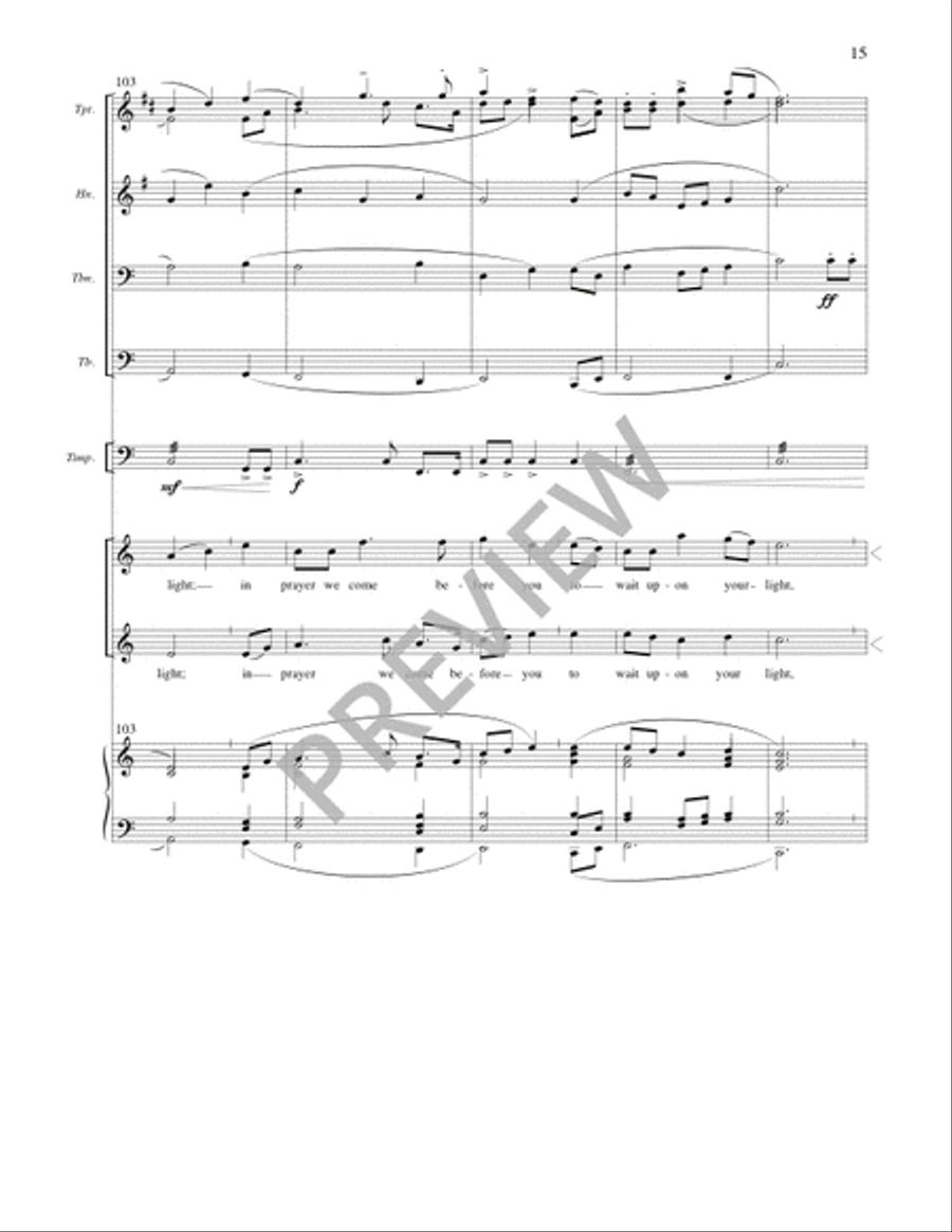 O Spirit All-Embracing - Full Score and Parts Horn scores gallery preview page 16