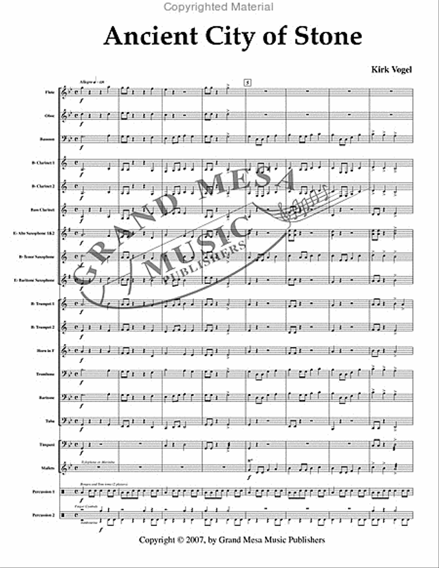 Ancient City of Stone Concert Band scores gallery preview page 2