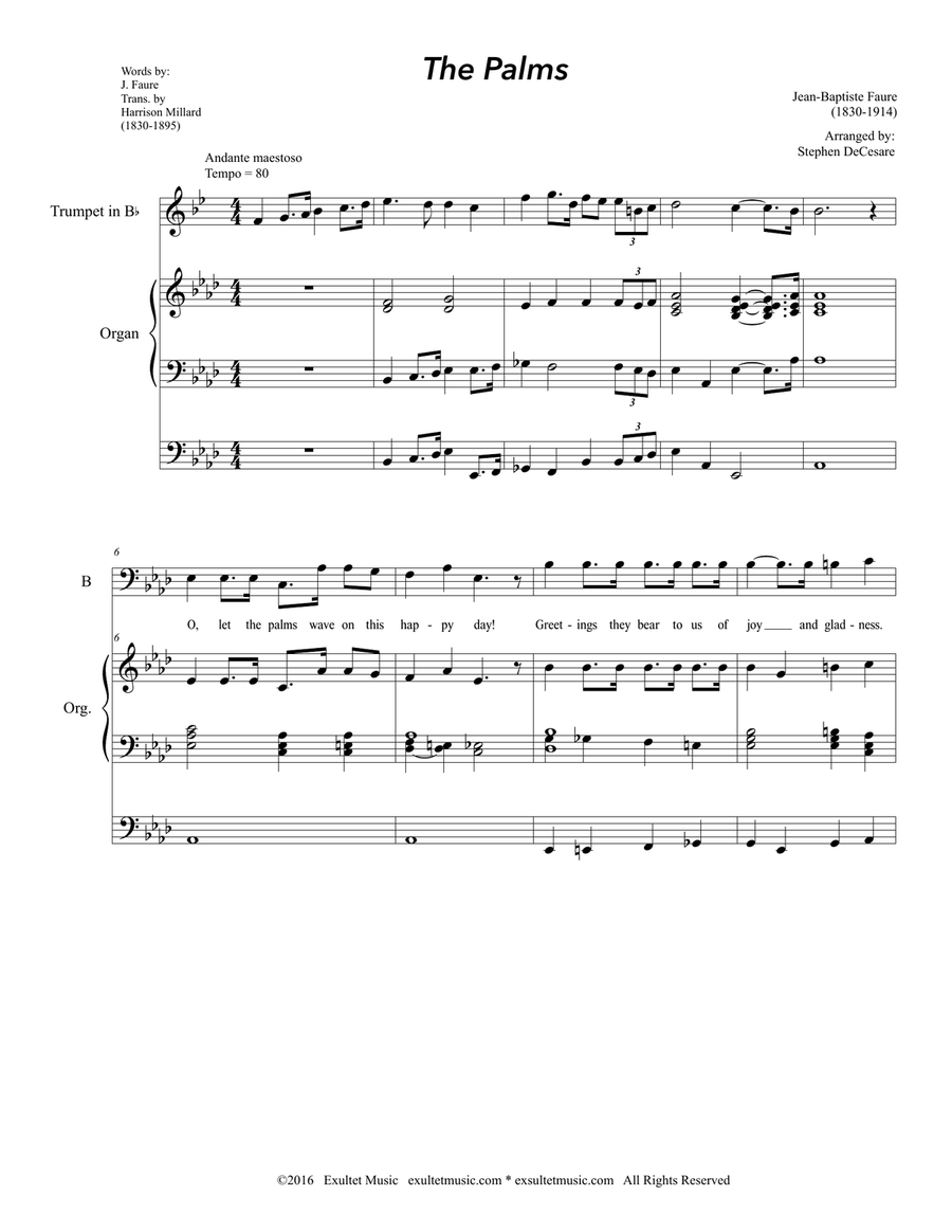 The Palms (Duet for Tenor and Bass solo) Tenor Voice scores gallery preview page 1
