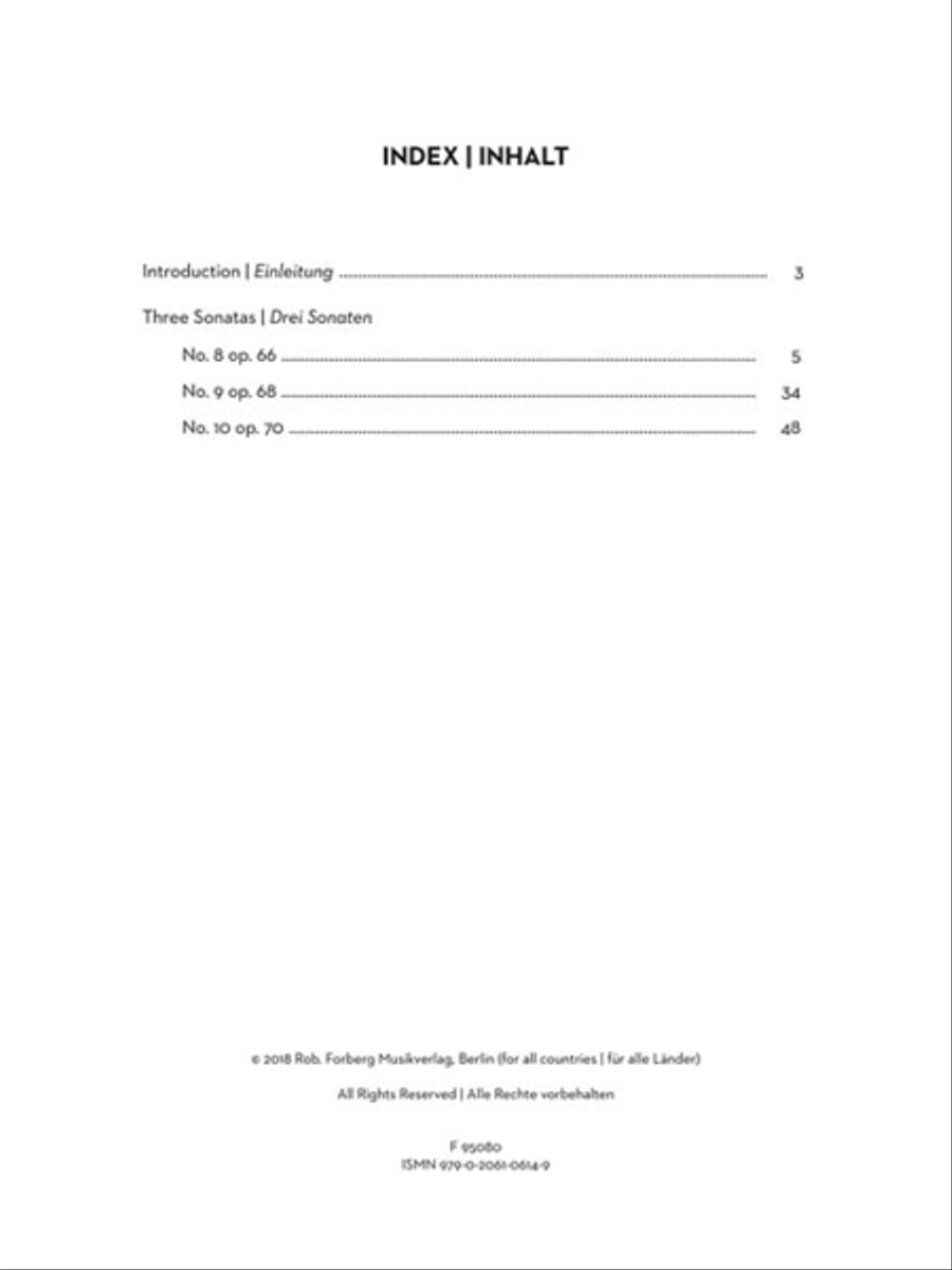 Three Sonatas for Piano (Op. 66, 68, 70) Piano Solo scores gallery preview page 2