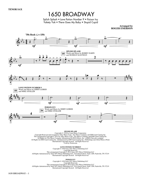 1650 Broadway (Medley) - Tenor Sax