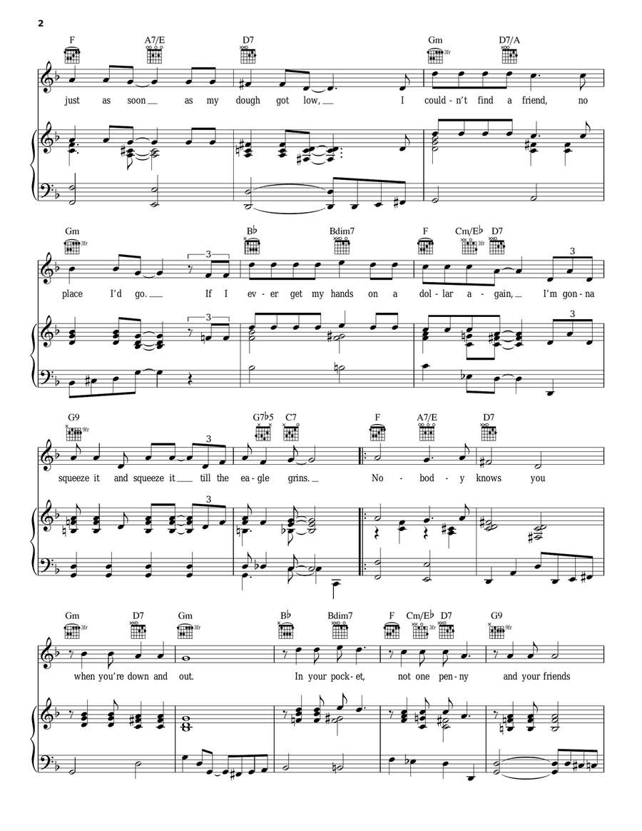 Nobody Knows You When You're Down And Out Guitar scores gallery preview page 2