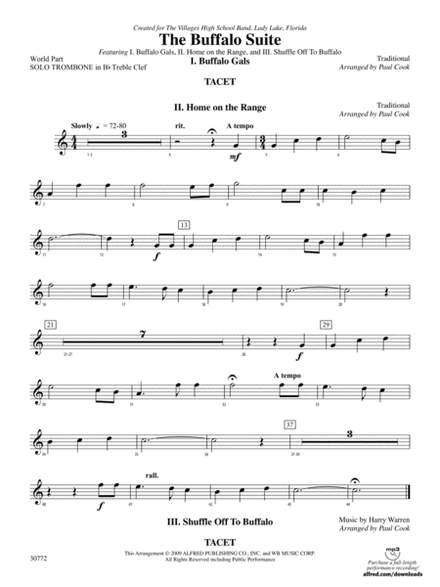 The Buffalo Suite: (wp) Solo Bb Trombone T.C. 1