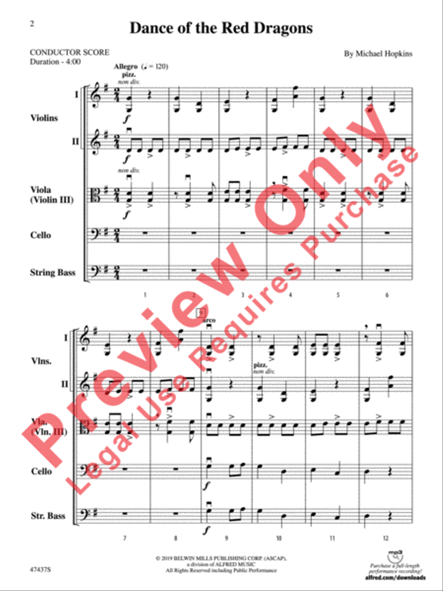 Dance of the Red Dragons Dance of the Red Dragons String Orchestra scores gallery preview page 3
