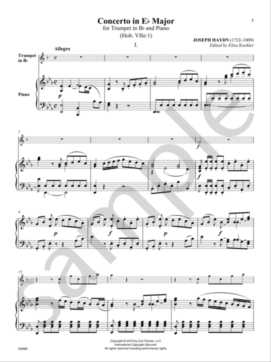 Concerto in Eb Major Trumpet scores gallery preview page 3