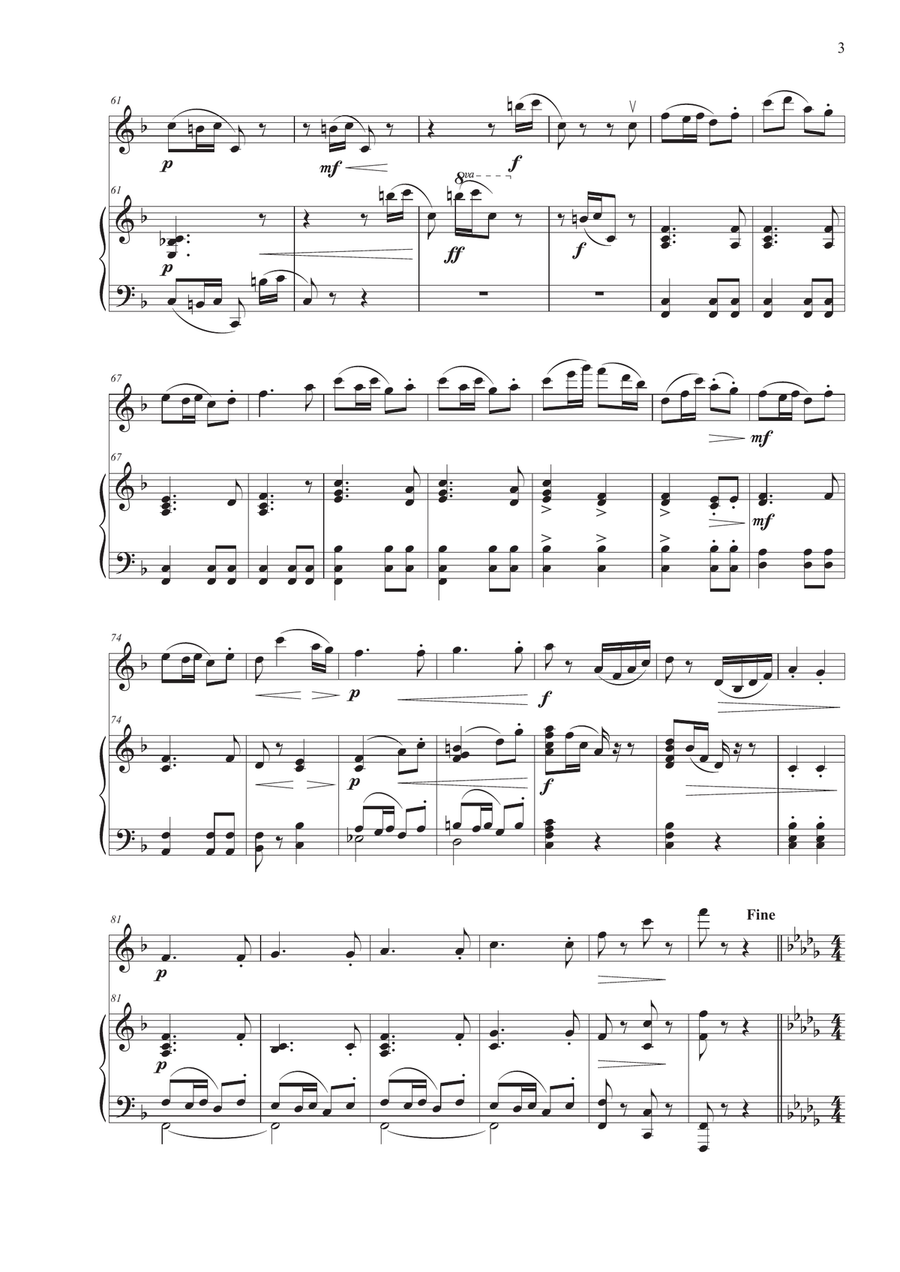 Intåg i Sommarhagen - violin & piano Violin scores gallery preview page 3