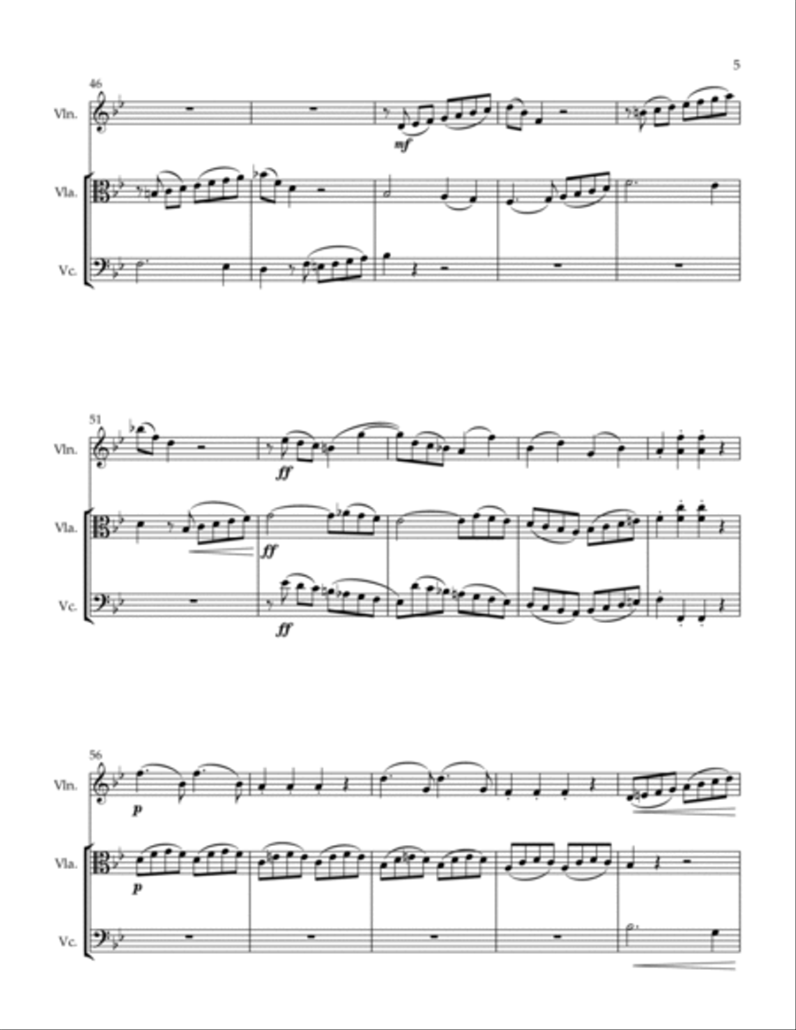 Allegretto tranquillo String Trio scores gallery preview page 5
