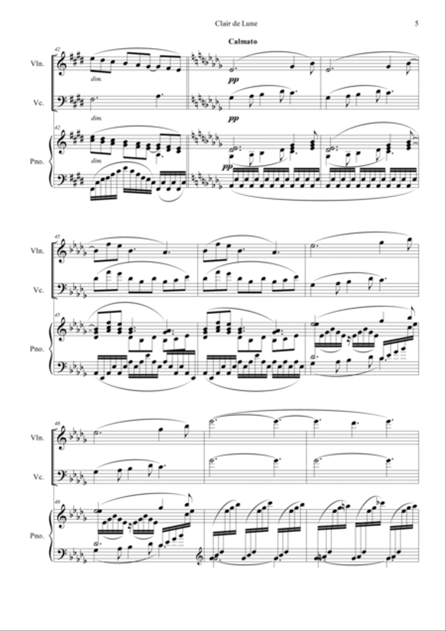 Clair de Lune Piano Trio scores gallery preview page 5