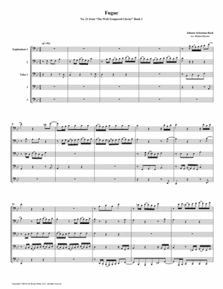 Fugue 21 from Well-Tempered Clavier, Book 1 (Euphonium-Tuba Quintet)