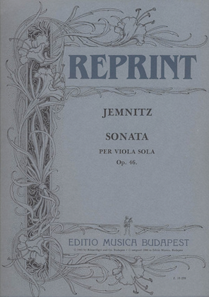 Book cover for Sonata Per Viola Sola, Op. 46