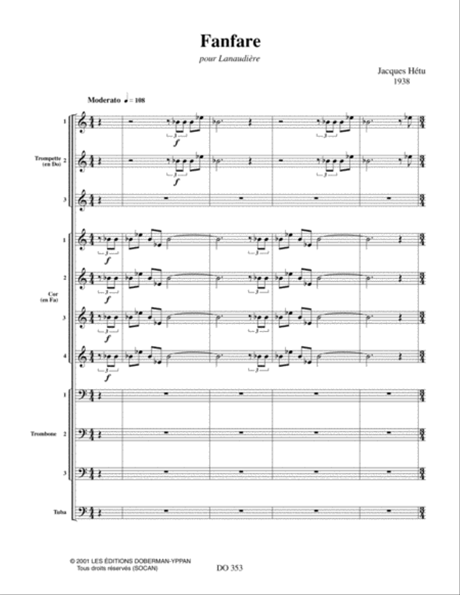 Fanfare pour Lanaudière Fanfare pour Lanaudière Orchestra scores gallery preview page 3