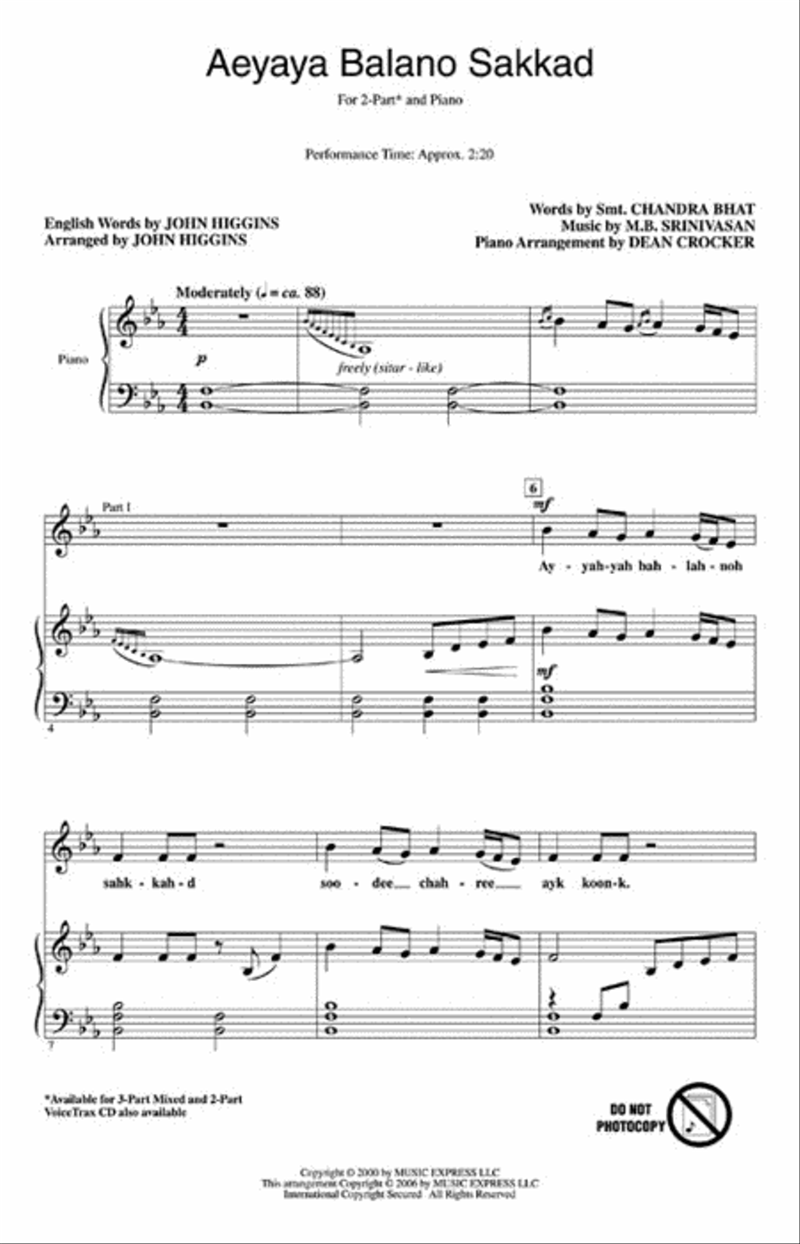 Aeyaya Balano Sakkad Aeyaya Balano Sakkad 2-Part scores gallery preview page 2