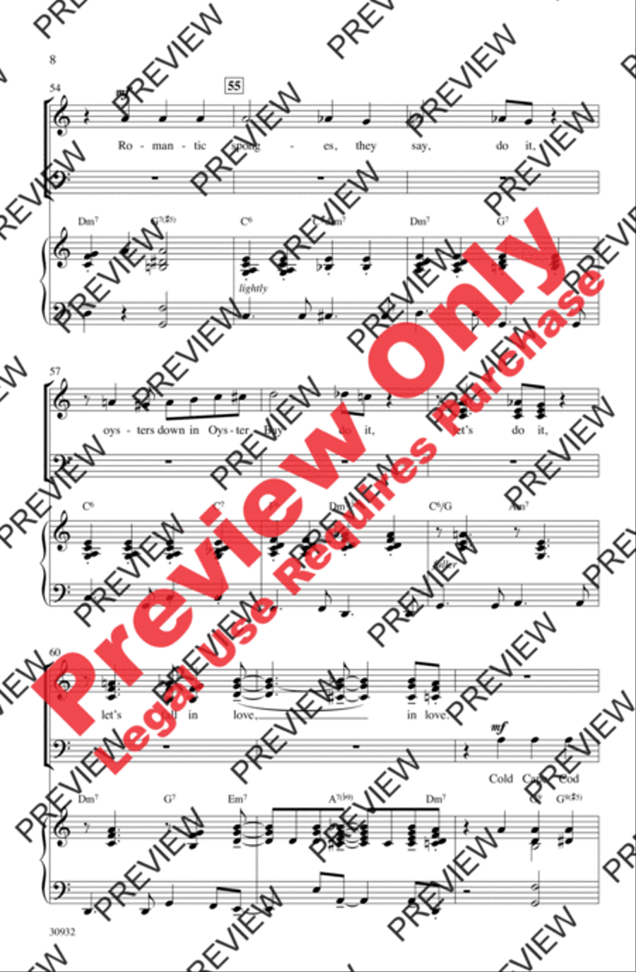 Let's Do It (Let's Fall in Love) 4-Part scores gallery preview page 8
