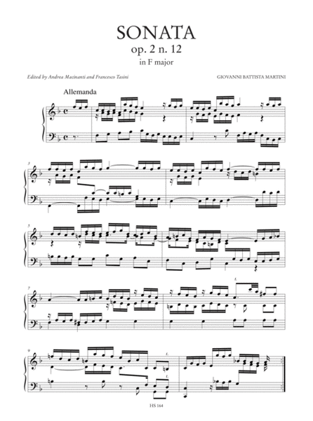 Sonata Op. 2 No. 12 in F Major for Keyboard