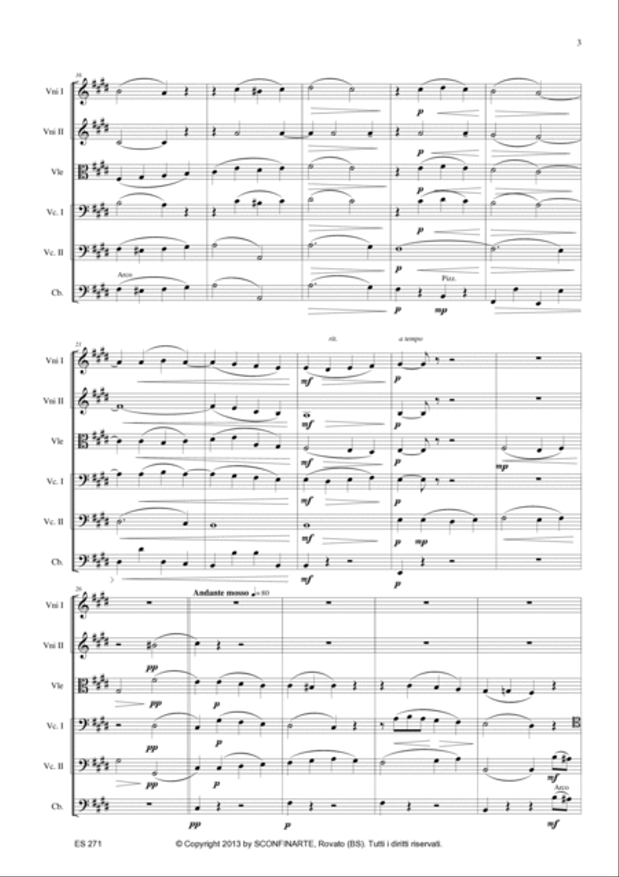Filiberto PIERAMI: NOTTURNO PER ORCHESTRA D’ARCHI (OP.85) (ES 271) - Score Only String Orchestra scores gallery preview page 4