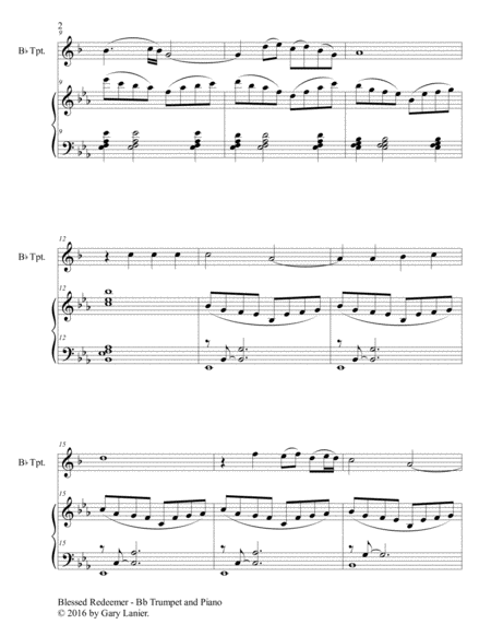 BLESSED REDEEMER(Duet – Bb Trumpet & Piano with Score/Part) image number null
