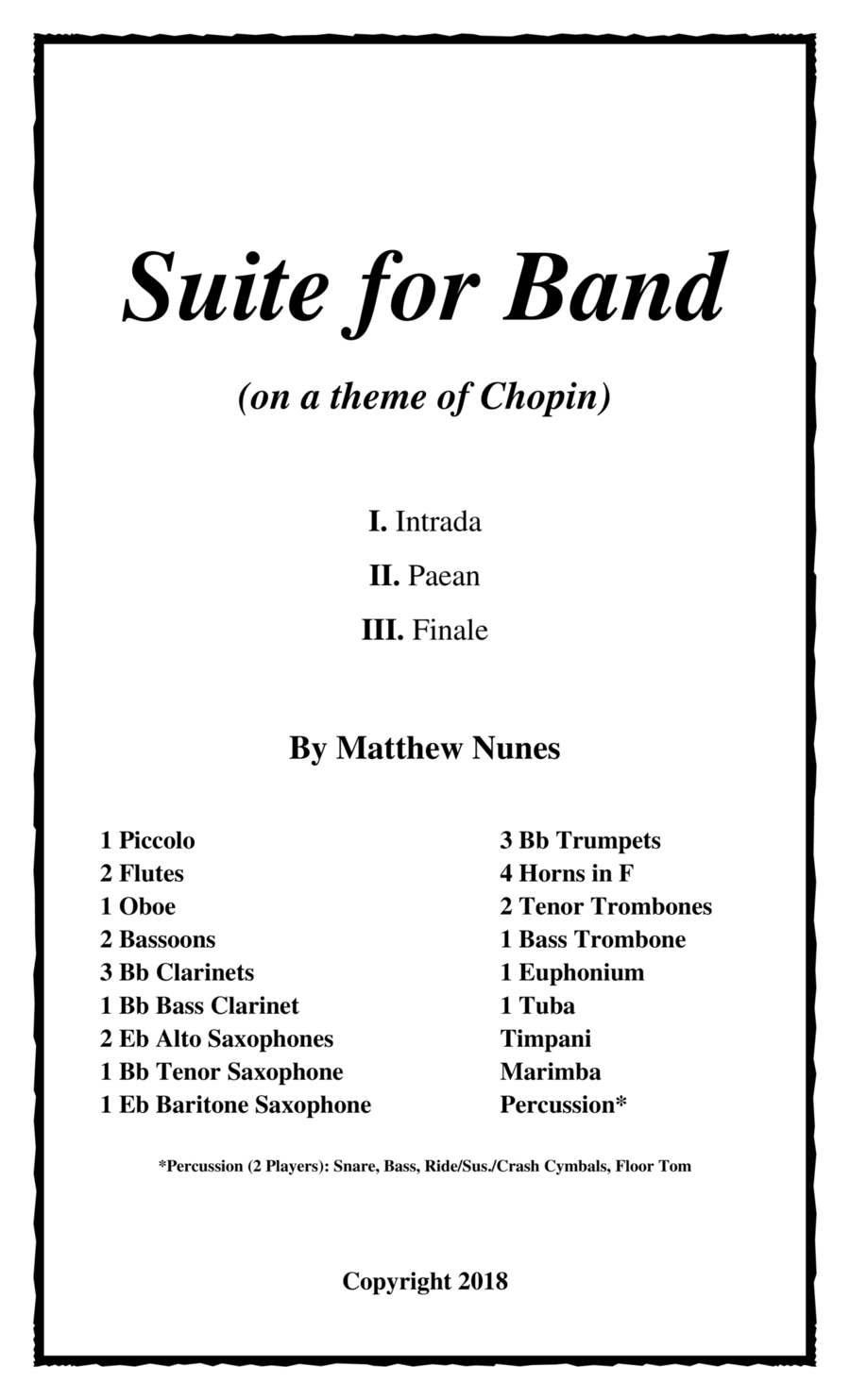Suite for Band (on a theme of Chopin) Concert Band scores gallery preview page 1