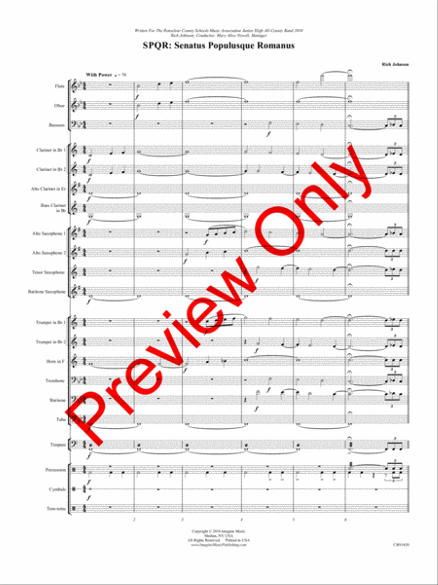 SPQR (Senatus Populusque Romanus ) Concert Band scores gallery preview page 4