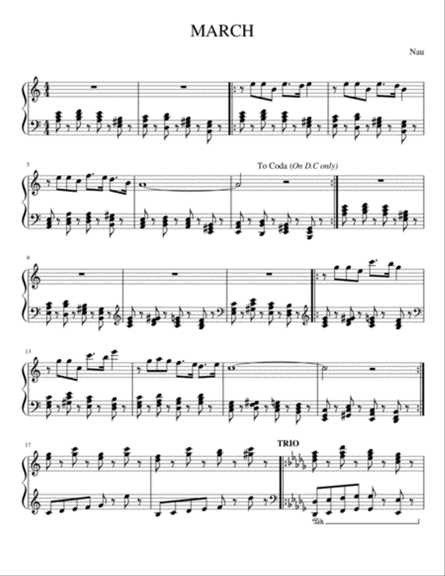 March Piano Solo scores gallery preview page 1