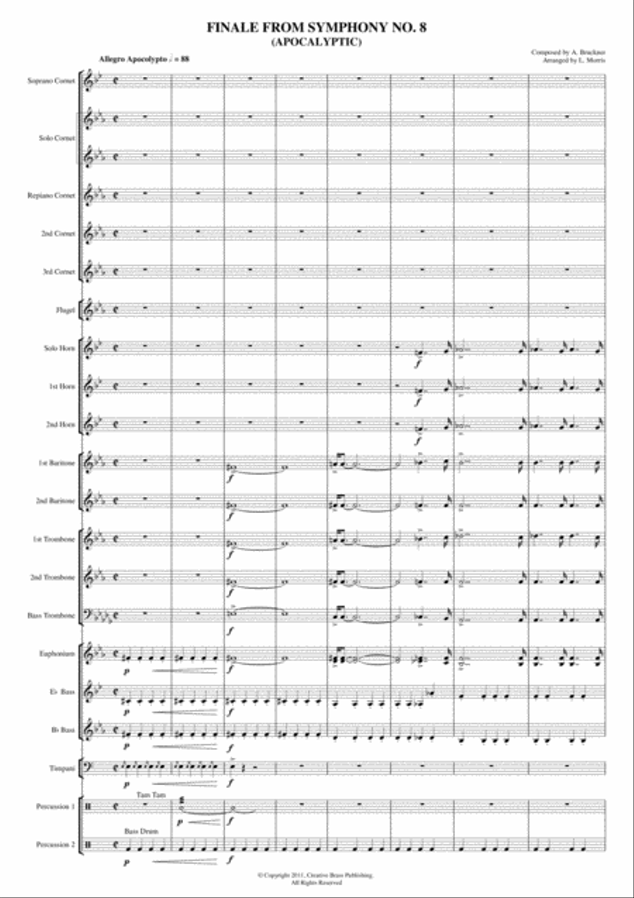 Finale from Symphony 8 (Brukner) Brass Ensemble scores gallery preview page 1