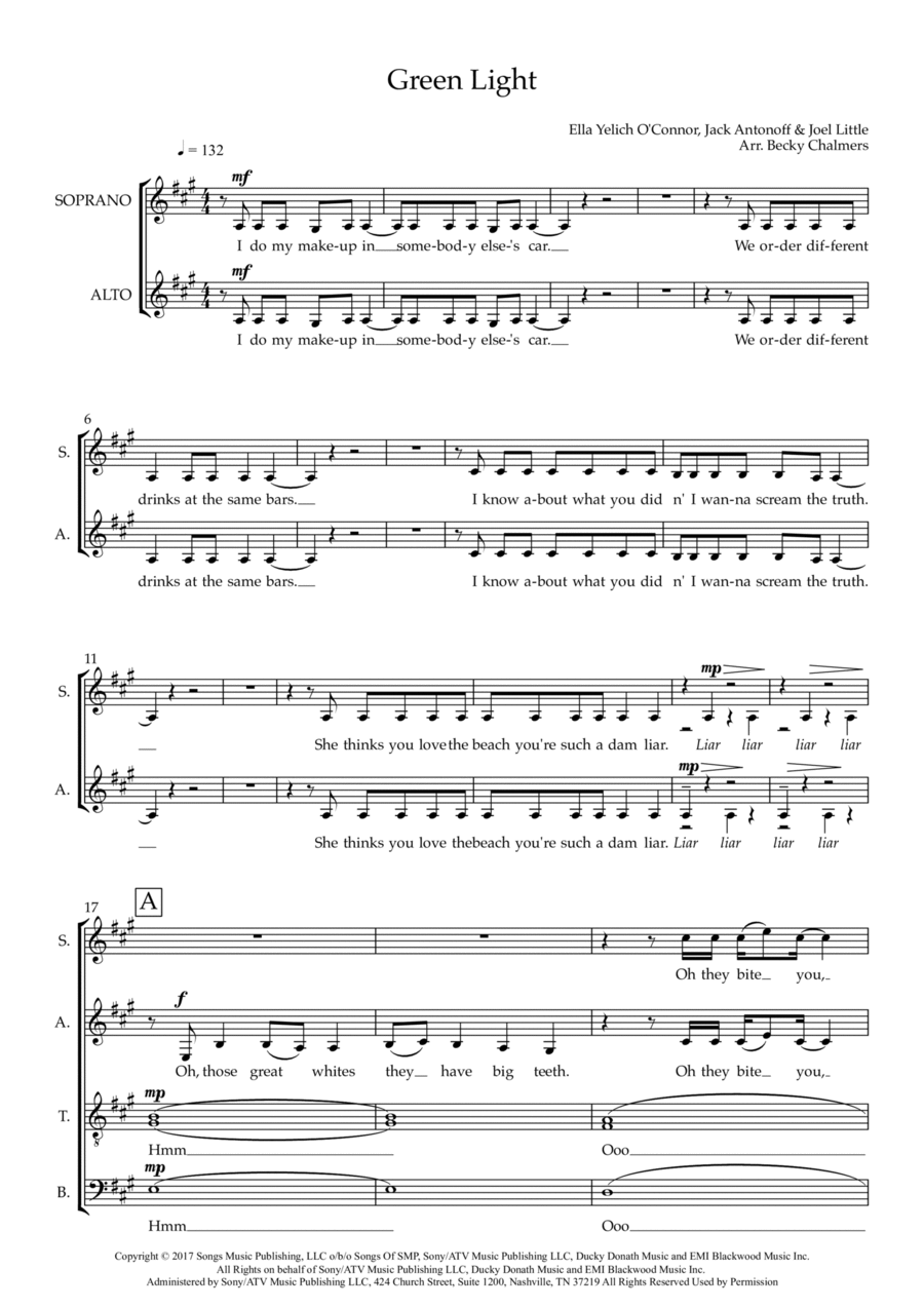 Green Light 4-Part scores gallery preview page 1