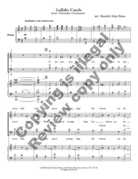 Christmas Ornaments: 2. Lullaby Carols (Choral Score)