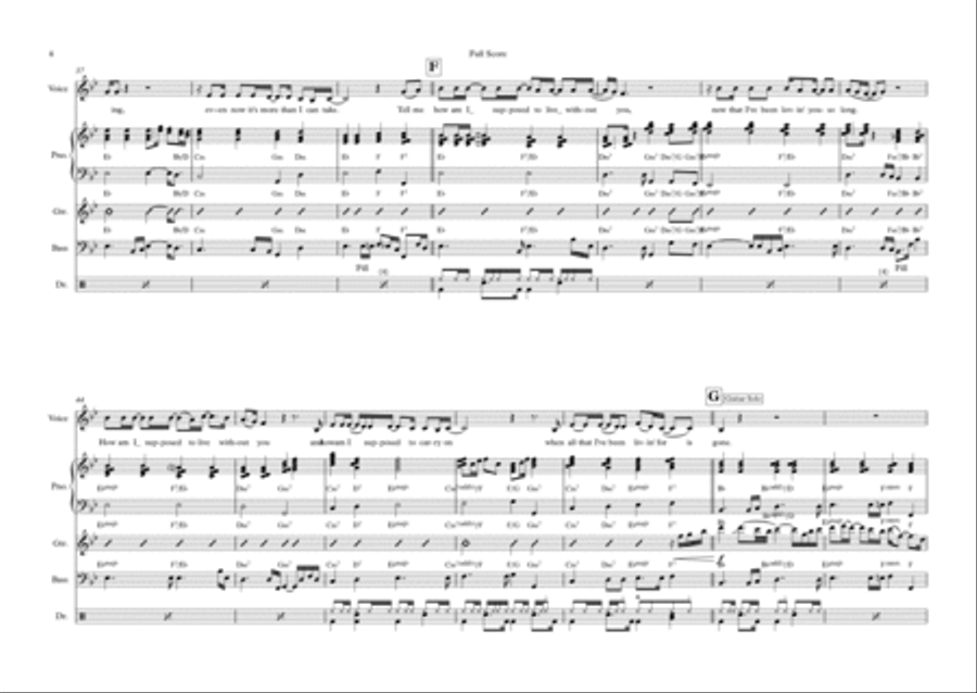How Am I Supposed To Live Without You Bass Voice scores gallery preview page 4