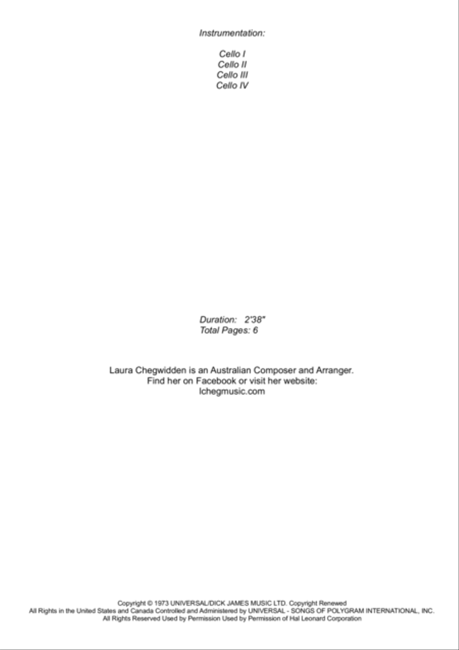 Goodbye Yellow Brick Road String Quartet scores gallery preview page 2