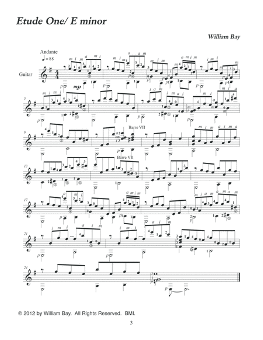 Student Guitar Etudes Volume 1