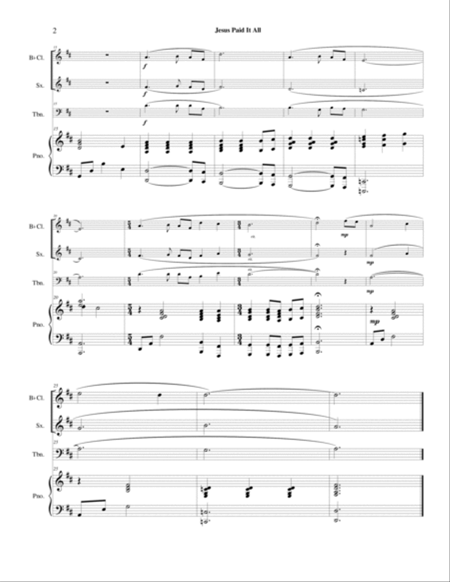 Jesus Paid It All Small Ensemble scores gallery preview page 2