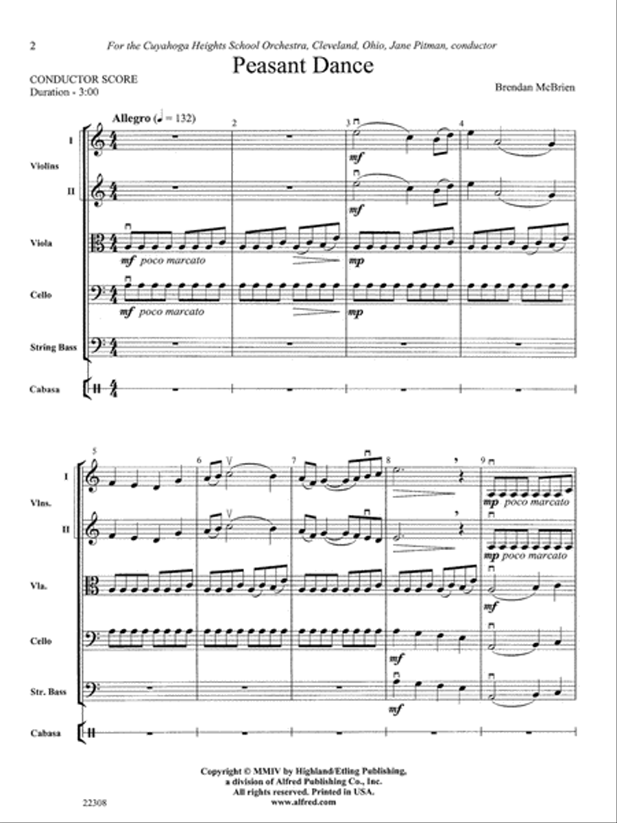 Peasant Dance: Score String Orchestra scores gallery preview page 2
