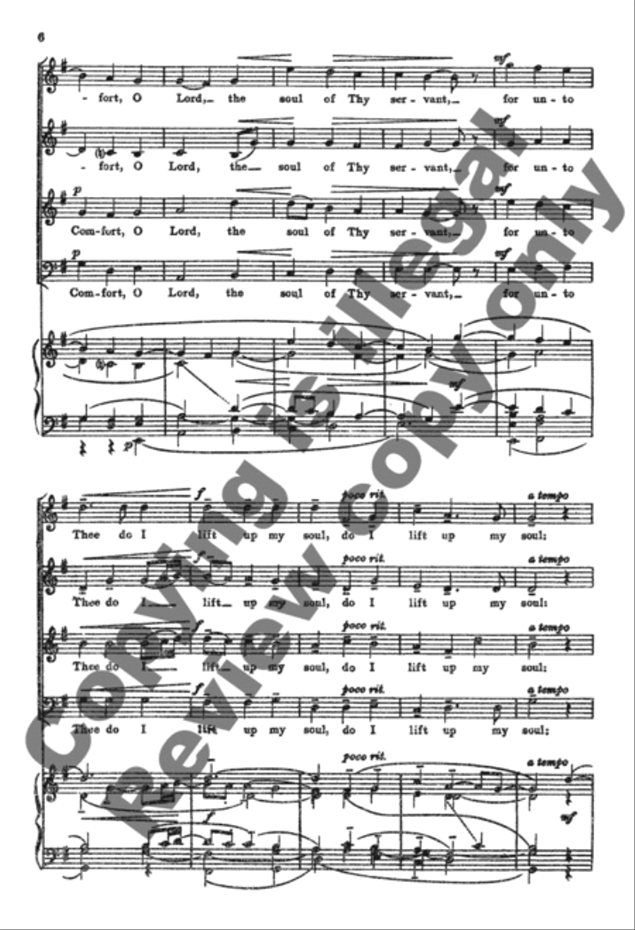 Comfort, O Lord, the Soul of Thy Servant 4-Part scores gallery preview page 6