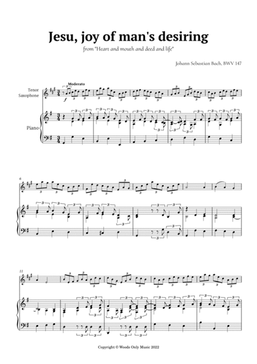 Jesu, joy of man's desiring by Bach for Tenor Sax and Piano image number null
