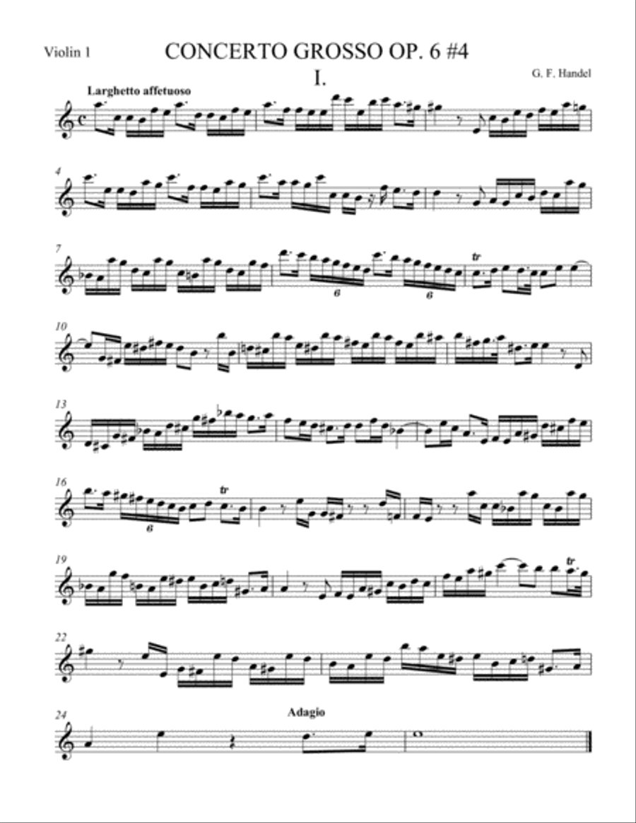 Concerto Grosso Op. 6 #4 Movement I String Orchestra scores gallery preview page 4
