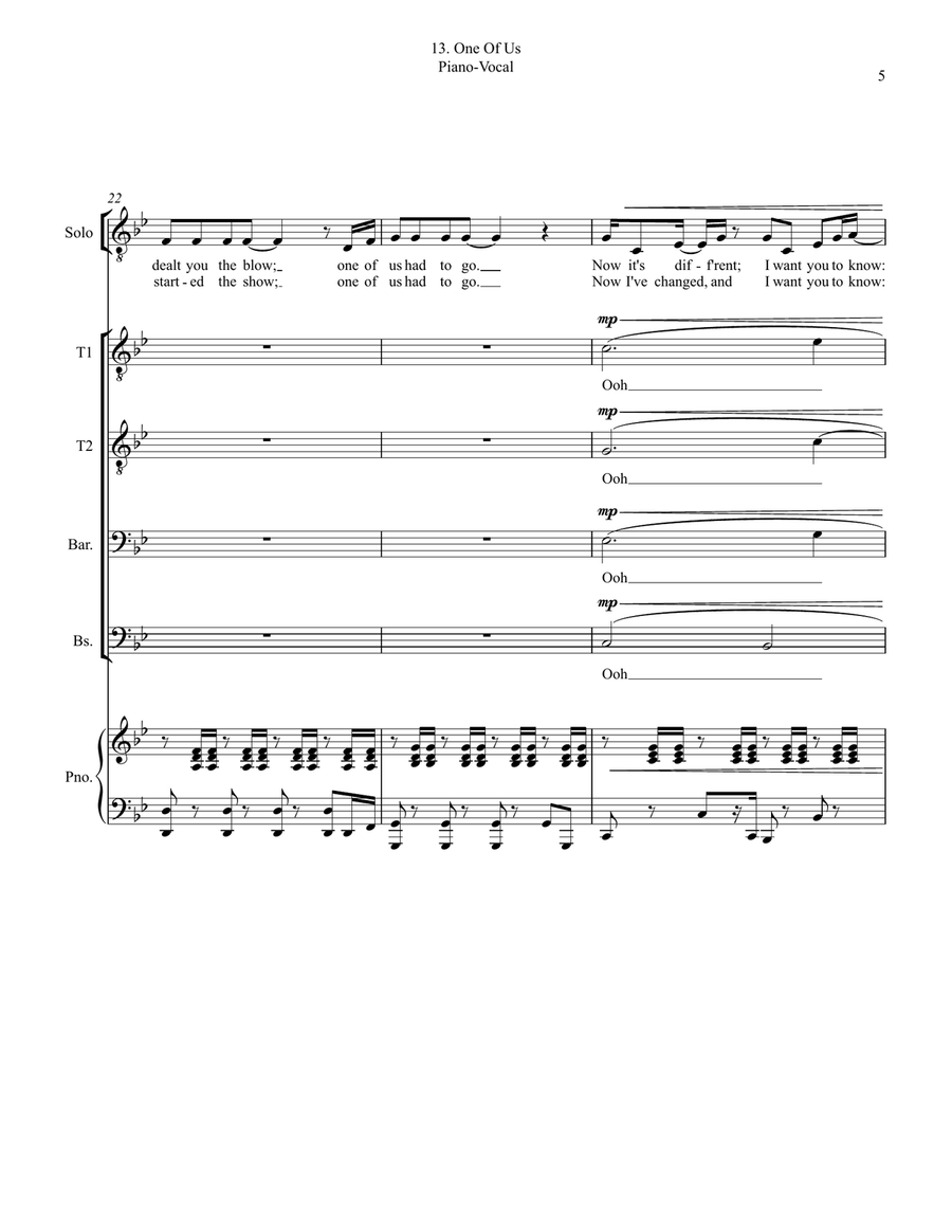 One Of Us One Of Us TTBB scores gallery preview page 5