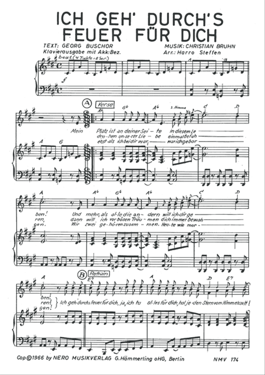 Ich geh' durch's Feuer fur Dich Piano, Vocal scores gallery preview page 3