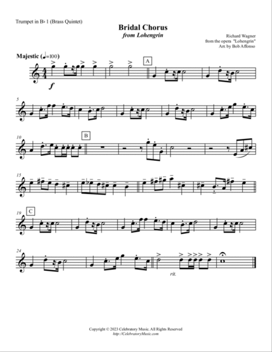 Bridal Chorus Brass Quintet scores gallery preview page 4