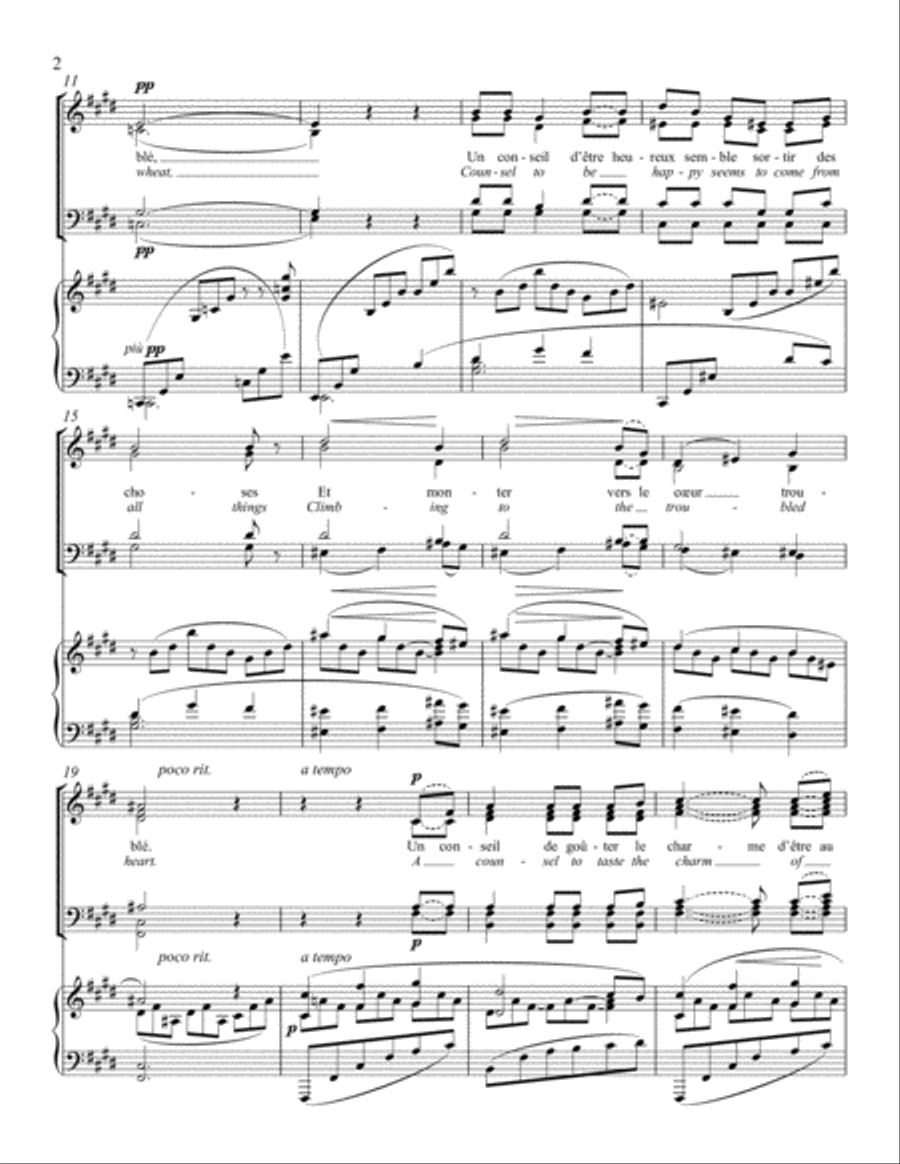 Beau Soir (Beautiful Evening) 4-Part scores gallery preview page 3
