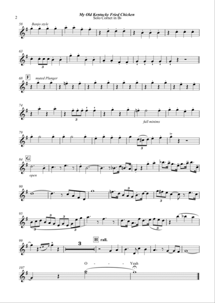 My Old Kentucky Fried Chicken Brass Band scores gallery preview page 2
