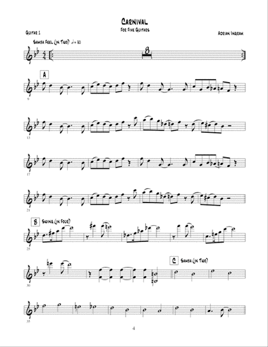 Jazz Guitar Ensembles Level 3 Guitar Ensemble scores gallery preview page 5