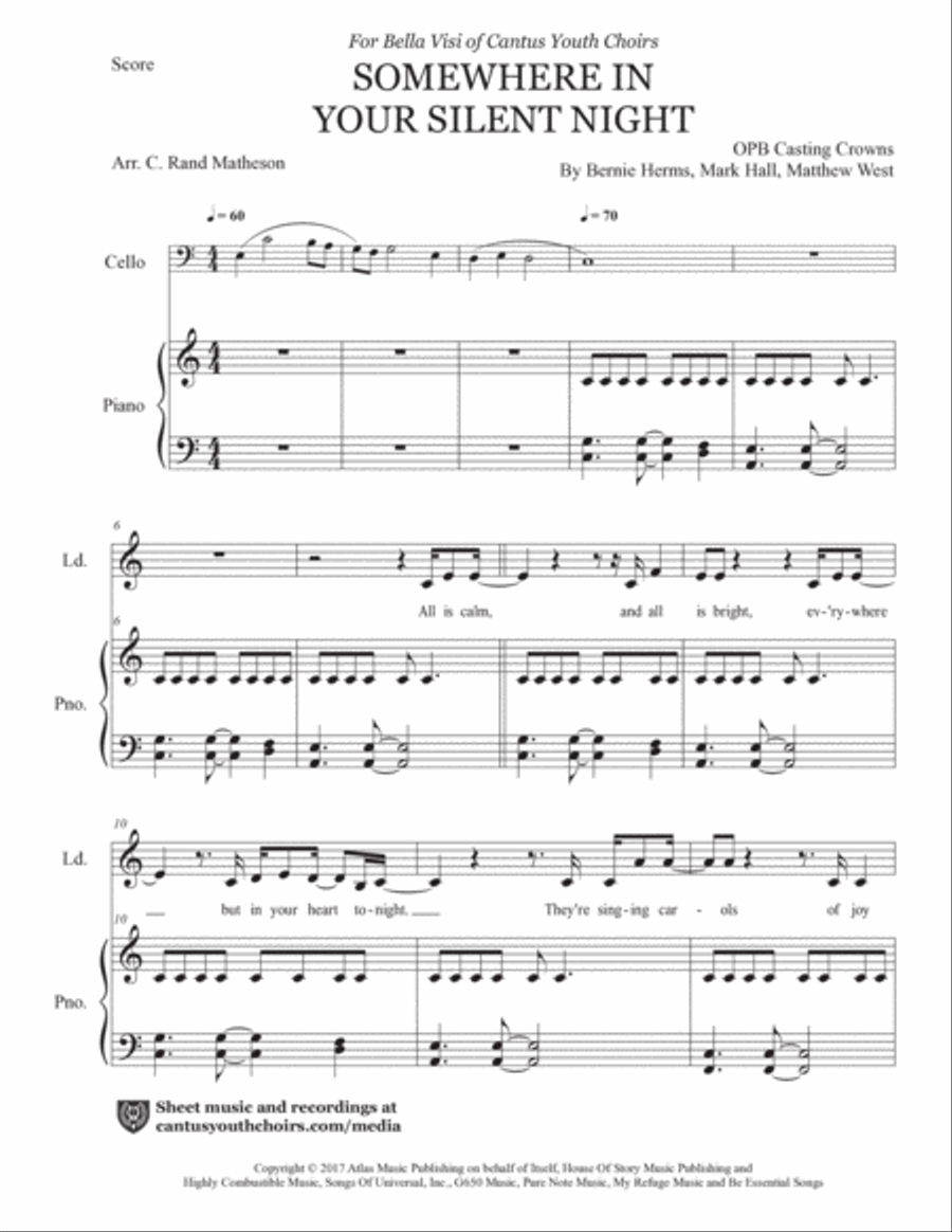 Somewhere In Your Silent Night SSA scores gallery preview page 2