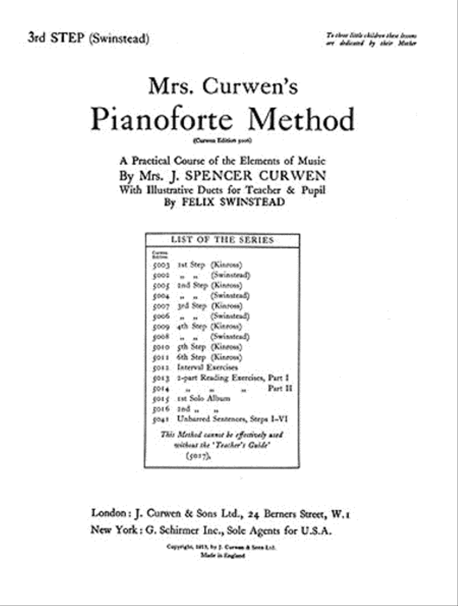 Mrs Curwen's Pianoforte Method Piano Method scores gallery preview page 1